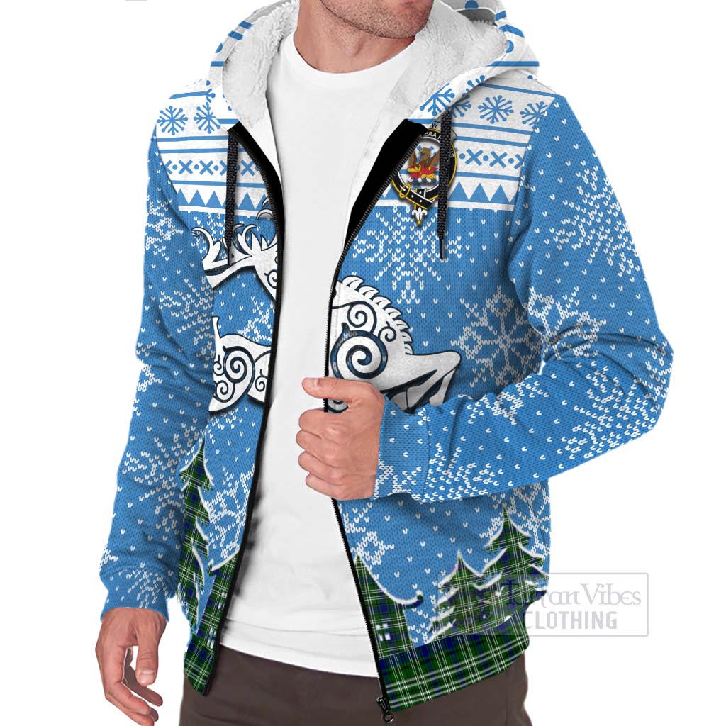 Mow Clan Christmas Sherpa Hoodie Celtic Reindeer Style Unisex - Tartan Vibes Clothing