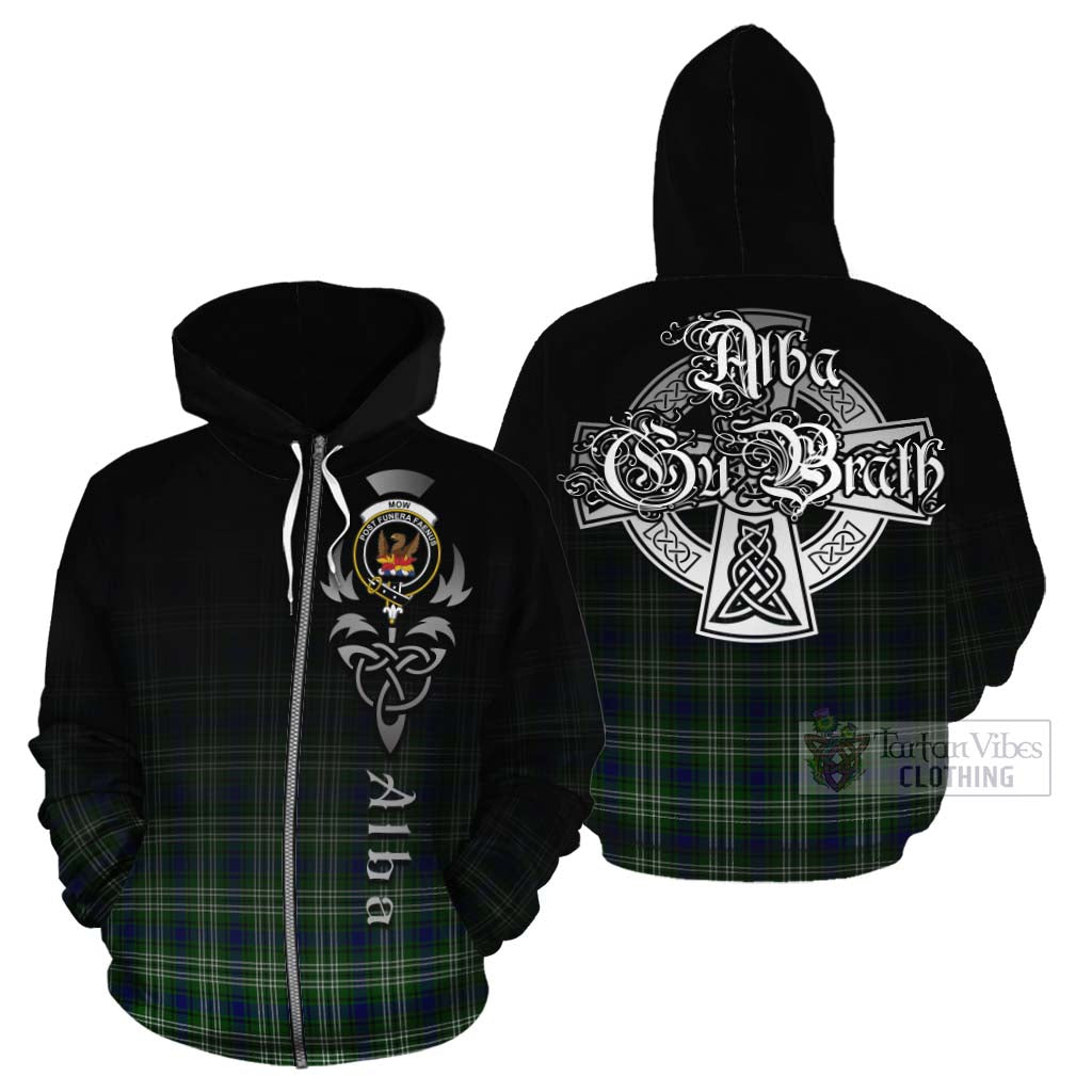 Tartan Vibes Clothing Mow Tartan Cotton Hoodie Featuring Alba Gu Brath Family Crest Celtic Inspired
