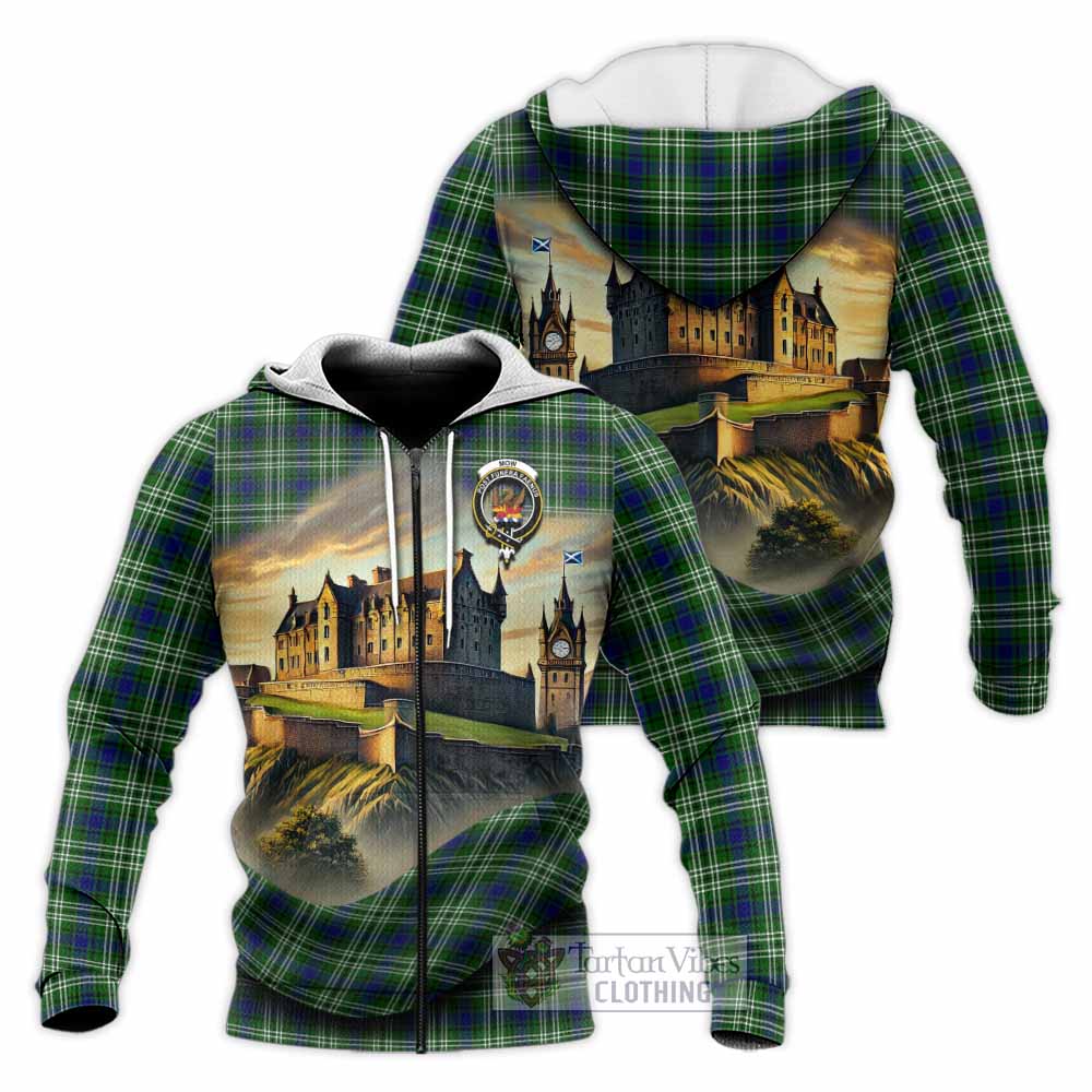 Mow Tartan Family Crest Knitted Hoodie with Scottish Ancient Castle Style Unisex Knitted Zip Hoodie - Tartan Vibes Clothing