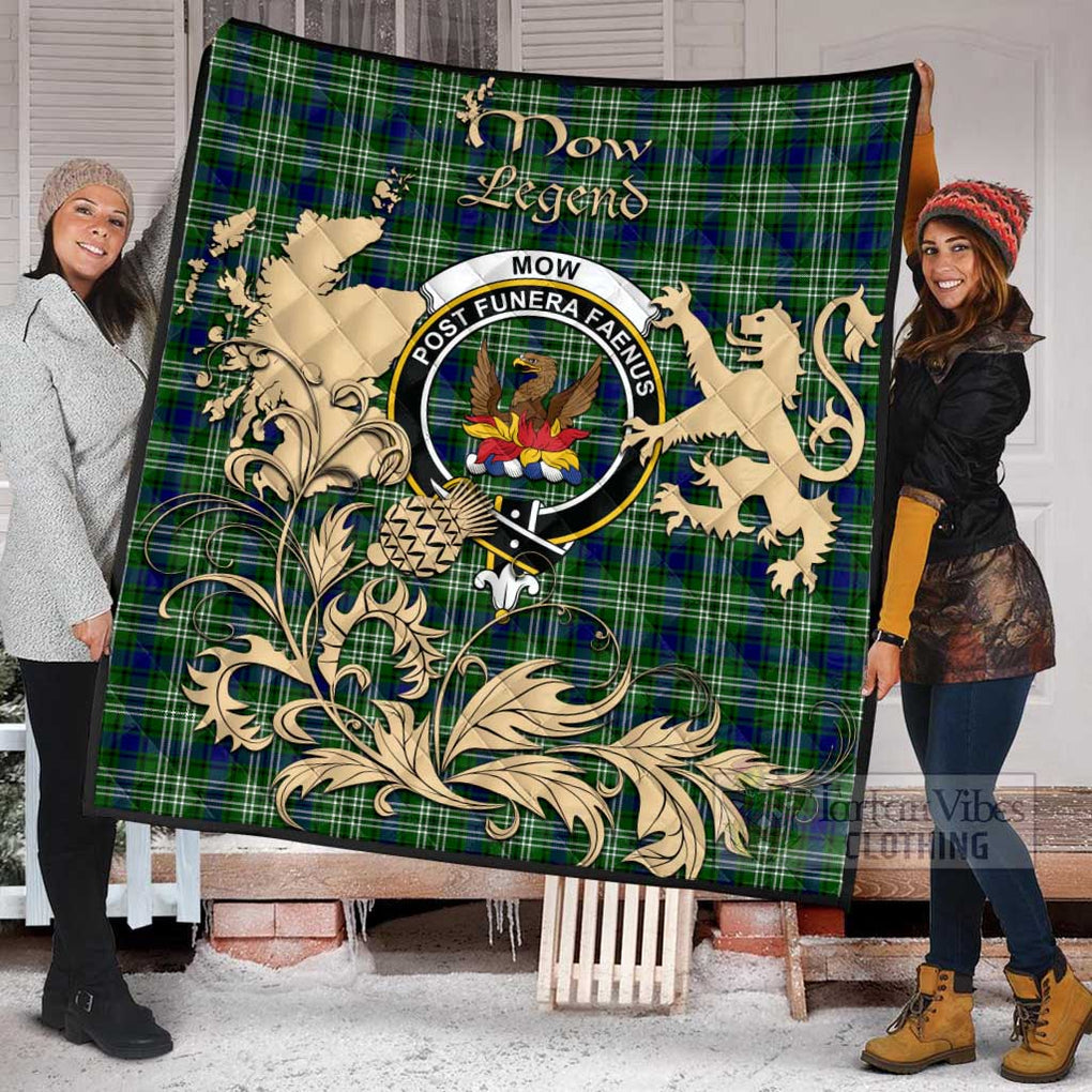 Tartan Vibes Clothing Mow Tartan Quilt with Family Crest and Scottish Symbol Style