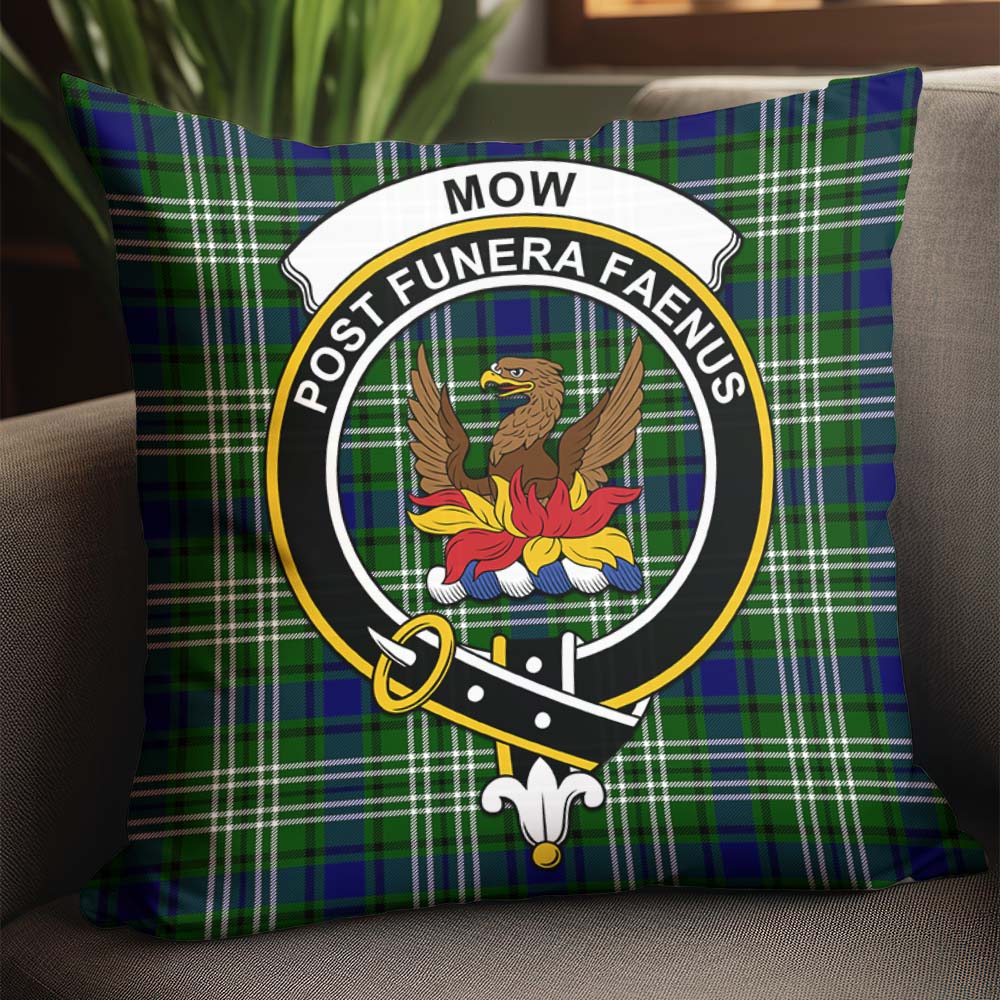 Mow Tartan Pillow Cover with Family Crest - Tartanvibesclothing