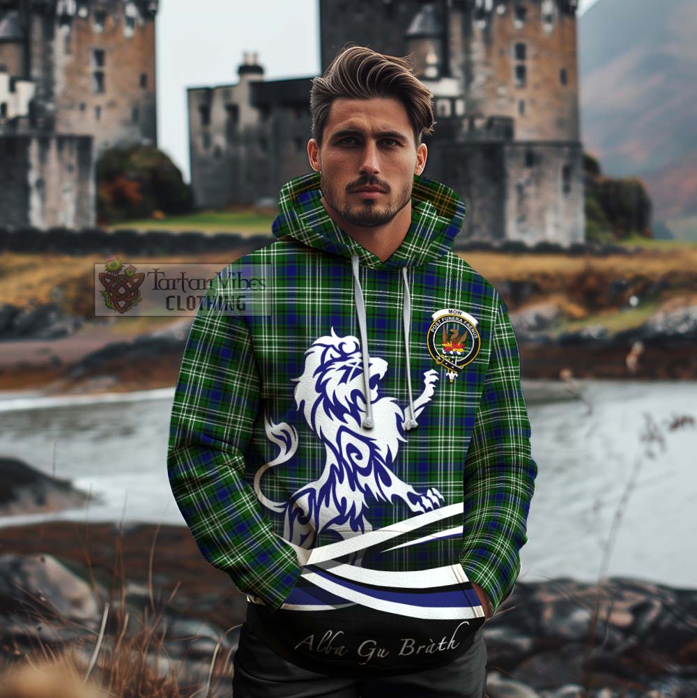 Mow Tartan Cotton Hoodie with Alba Gu Brath Regal Lion Emblem - Tartan Vibes Clothing