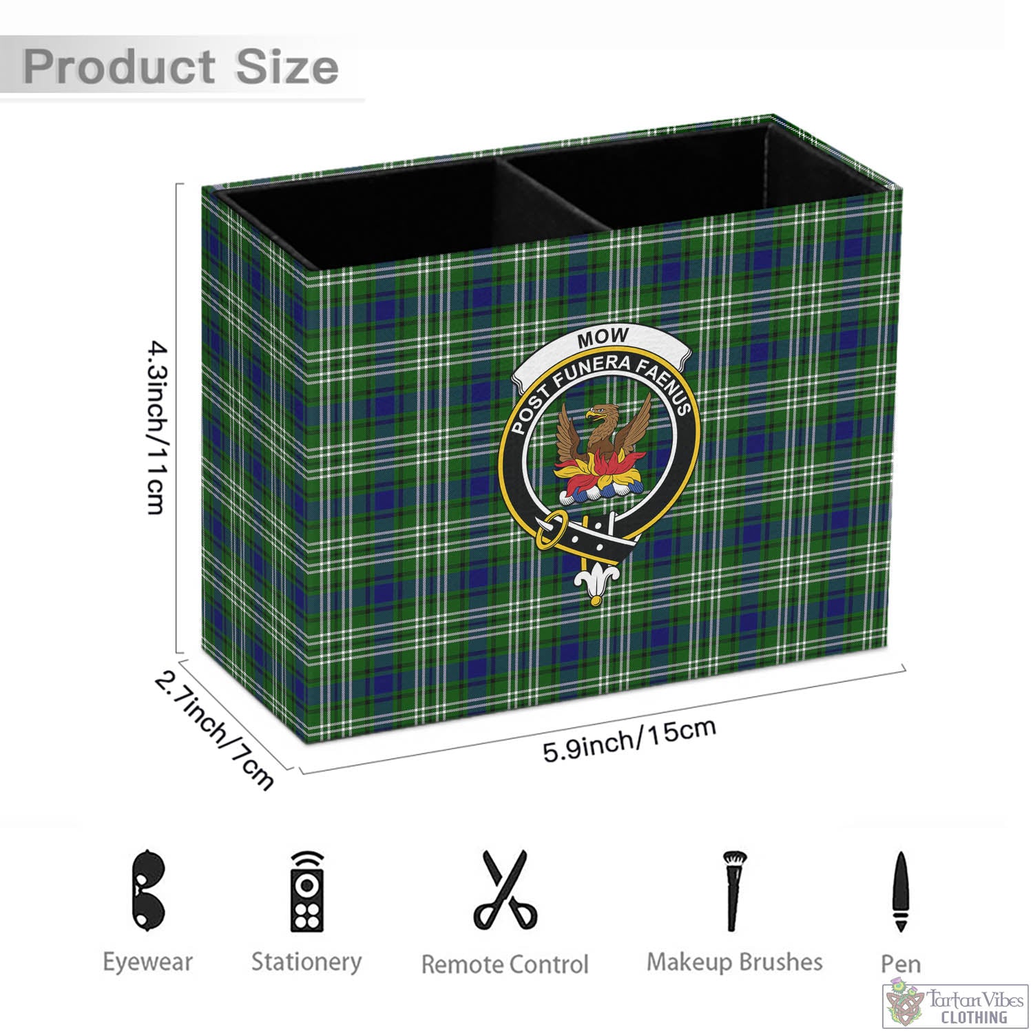 Mow Tartan Pen Holder with Family Crest - Tartan Vibes Clothing