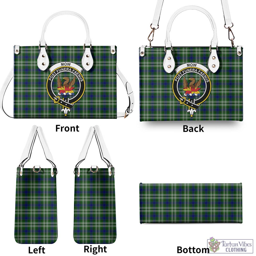 Tartan Vibes Clothing Mow Tartan Luxury Leather Handbags with Family Crest
