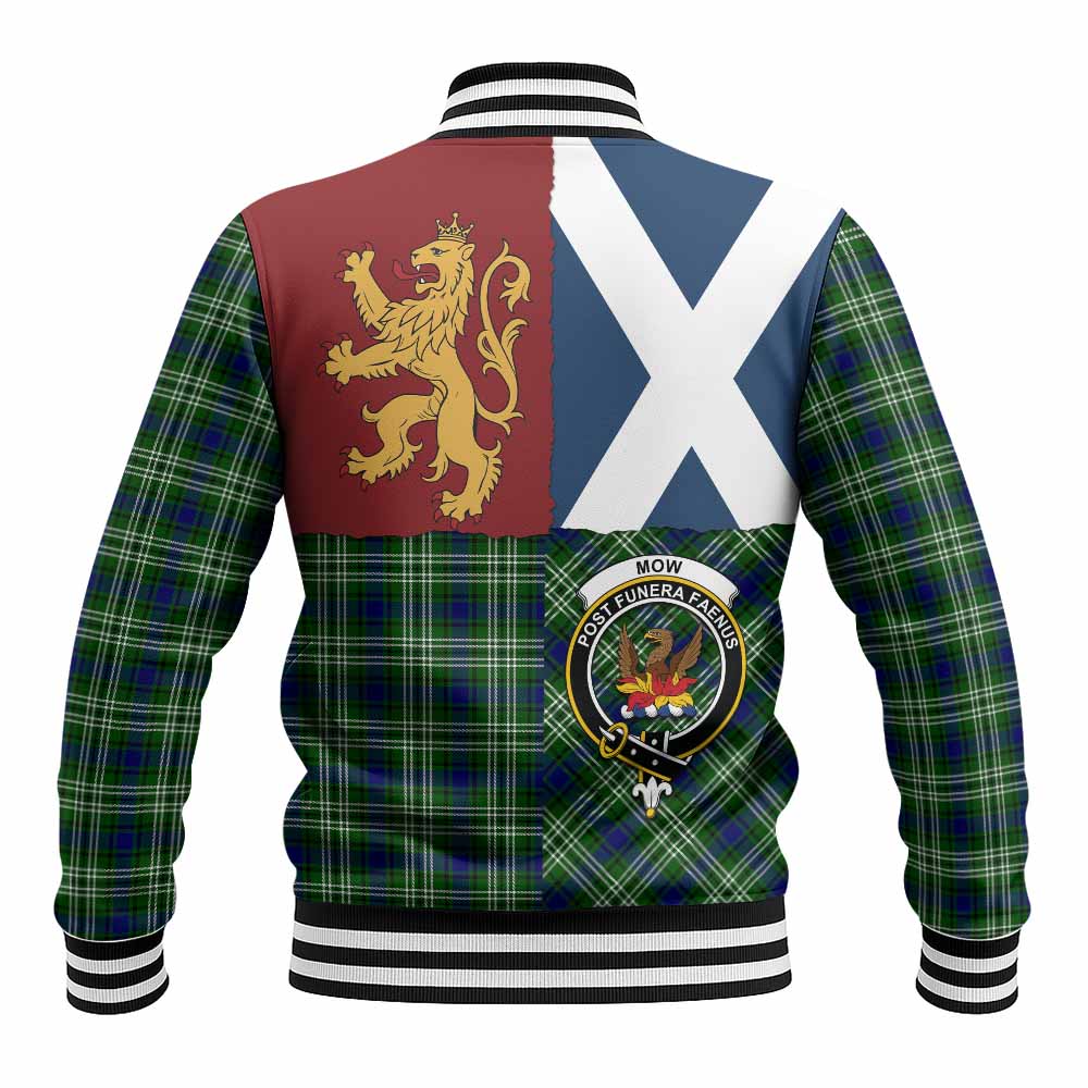 Mow Crest Tartan Baseball Jacket with Lion Rampant Saltire Style