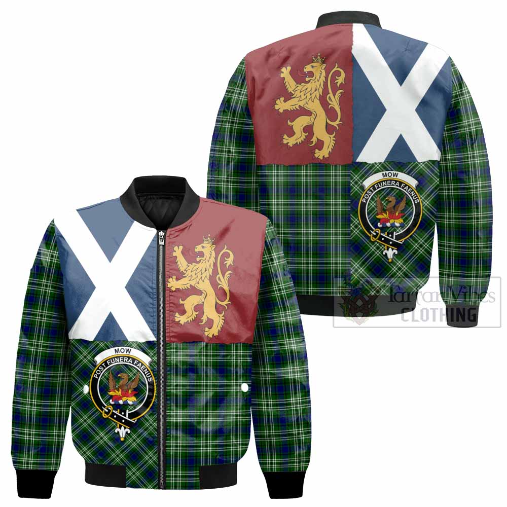 Mow Crest Tartan Bomber Jacket with Lion Rampant Saltire Style