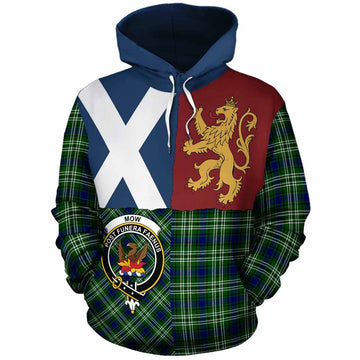 Mow Crest Tartan Cotton Hoodie with Lion Rampant Saltire Style - Tartan Vibes Clothing