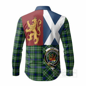 Mow Crest Tartan Long Sleeve Button Shirts with Lion Rampant Saltire Style