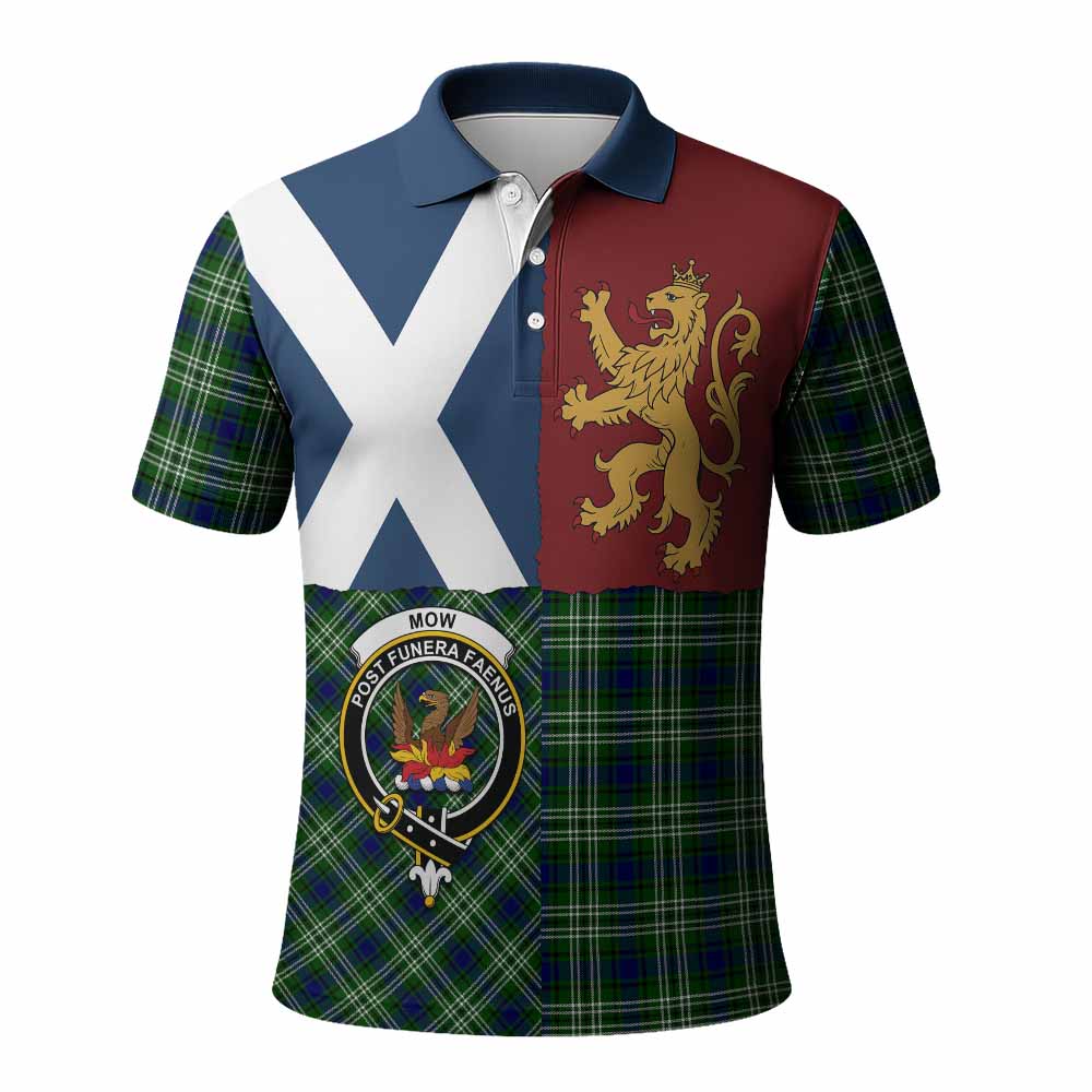 Mow Crest Tartan Polo Shirt with Lion Rampant Saltire Style