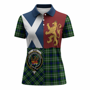 Mow Crest Tartan Women Polo Shirt with Lion Rampant Saltire Style