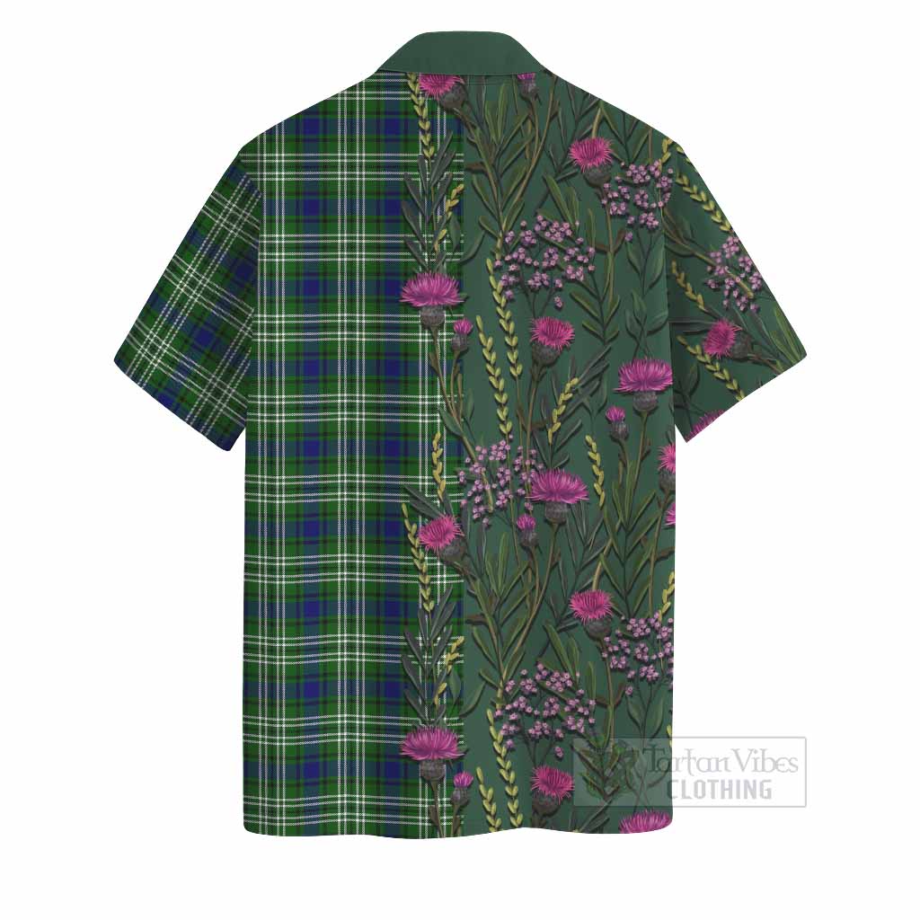 Mow Family Crest Tartan Hawaiian Shirt Scottish Thistle Flower Pattern Half Style - Tartan Vibes Clothing