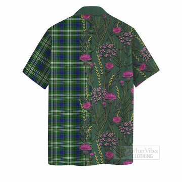 Mow Family Crest Tartan Hawaiian Shirt Scottish Thistle Flower Pattern Half Style - Tartan Vibes Clothing