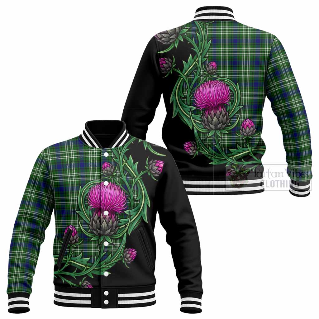 Mow Tartan Baseball Jacket Resilient Scottish Thistle - Tartan Vibes Clothing