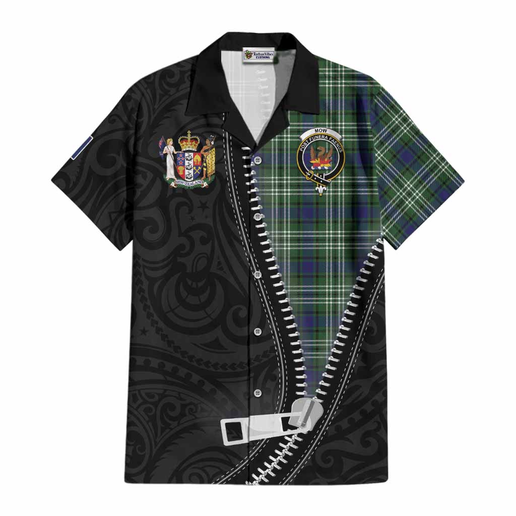 Mow Tartan Cotton Hawaiian Shirt New Zealand Pattern Unique Zipper Stylized