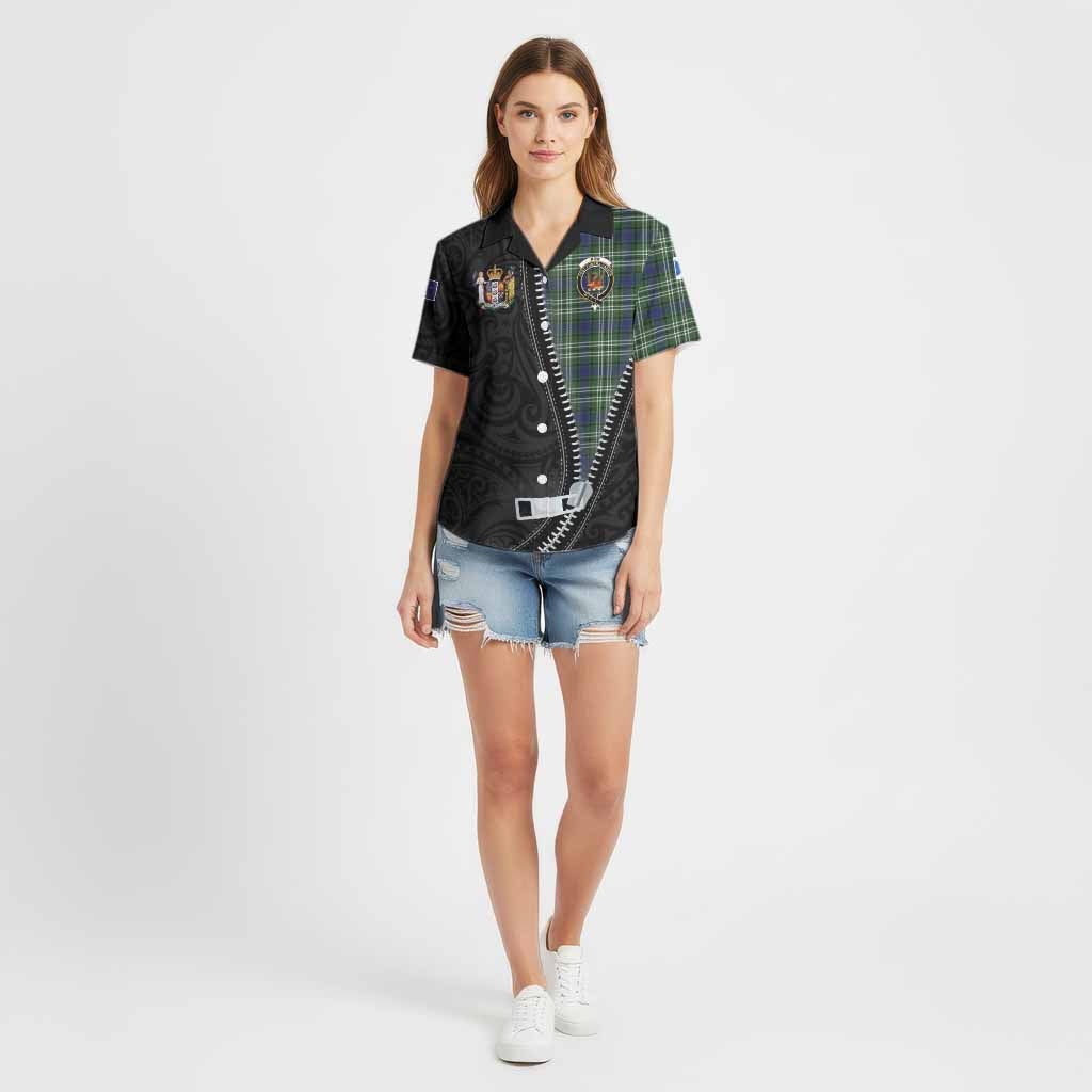 Mow Tartan Cotton Hawaiian Shirt New Zealand Pattern Unique Zipper Stylized