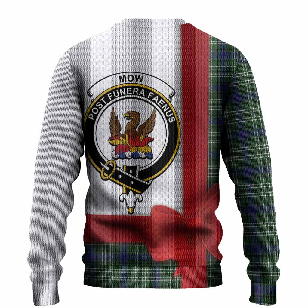 Mow Tartan Crest Christmas Christmas Ugly Sweater Highland Cow Bagpipes Coquette Bow Style
