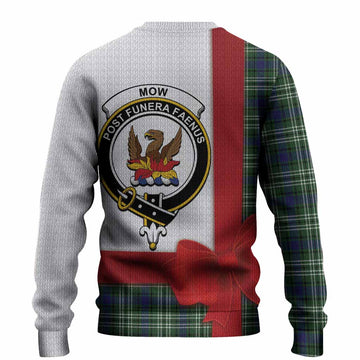 Mow Tartan Crest Christmas Christmas Ugly Sweater Highland Cow Bagpipes Coquette Bow Style