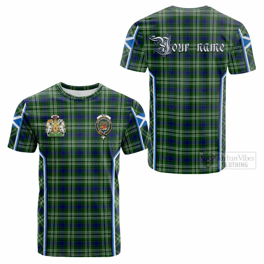 Mow Tartan Crest Cotton T-shirt Scotland Coat of Arm Flag Style - Tartan Vibes Clothing