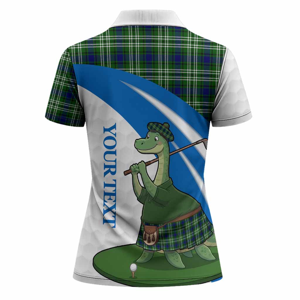 Mow Tartan Crest Golf Nessie Women Polo Shirt Loch Ness Monster Sporty Style