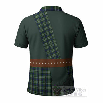 Mow Tartan Crest Polo Shirt Kilt Costume Style