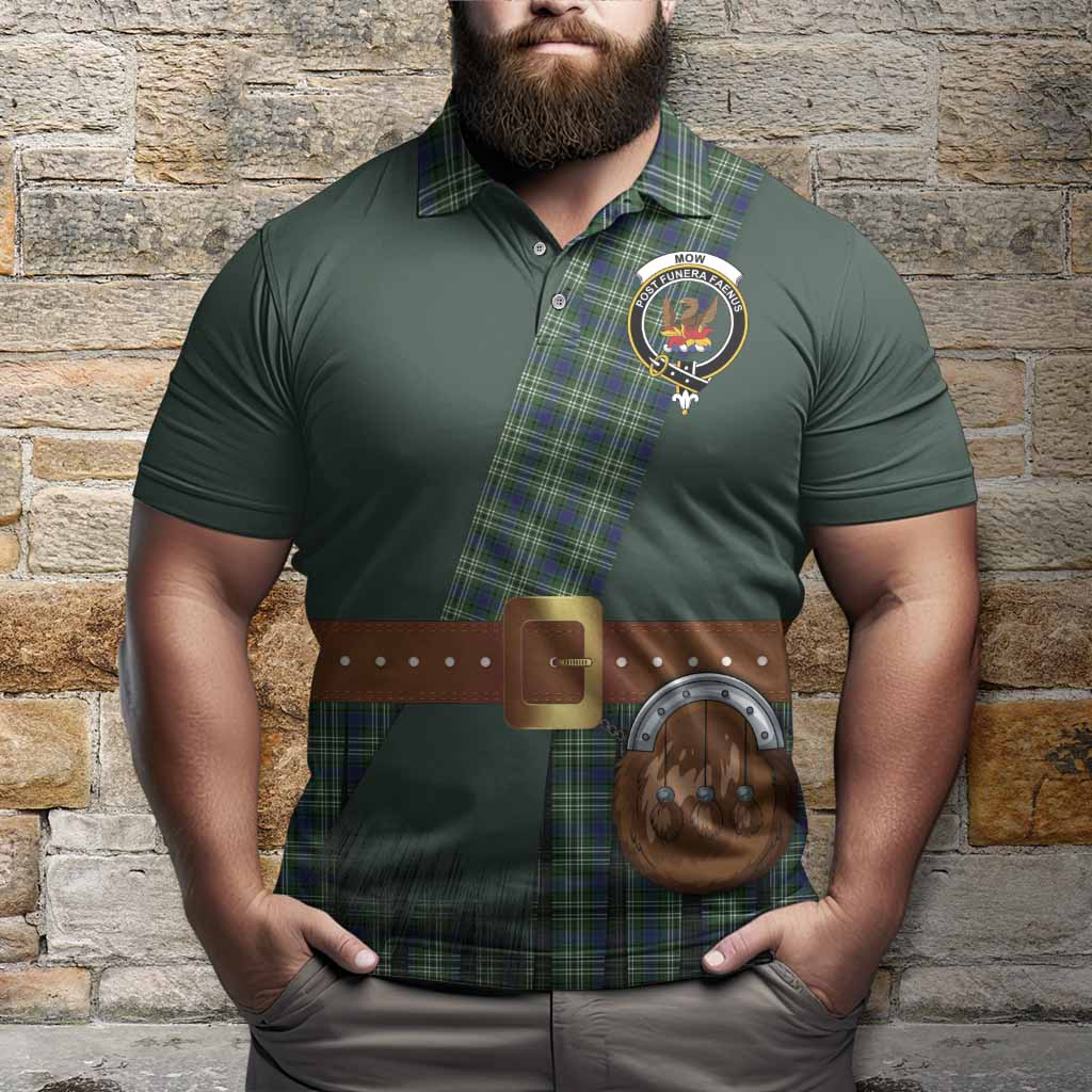 Mow Tartan Crest Polo Shirt Kilt Costume Style
