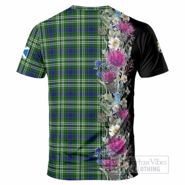 Mow Tartan Crest Thistle Floral T-Shirt - Tartan Vibes Clothing