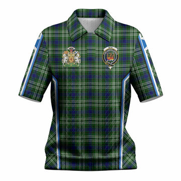 Mow Tartan Crest Women’s Polo Sweater Top Scotland Coat of Arm Flag Style