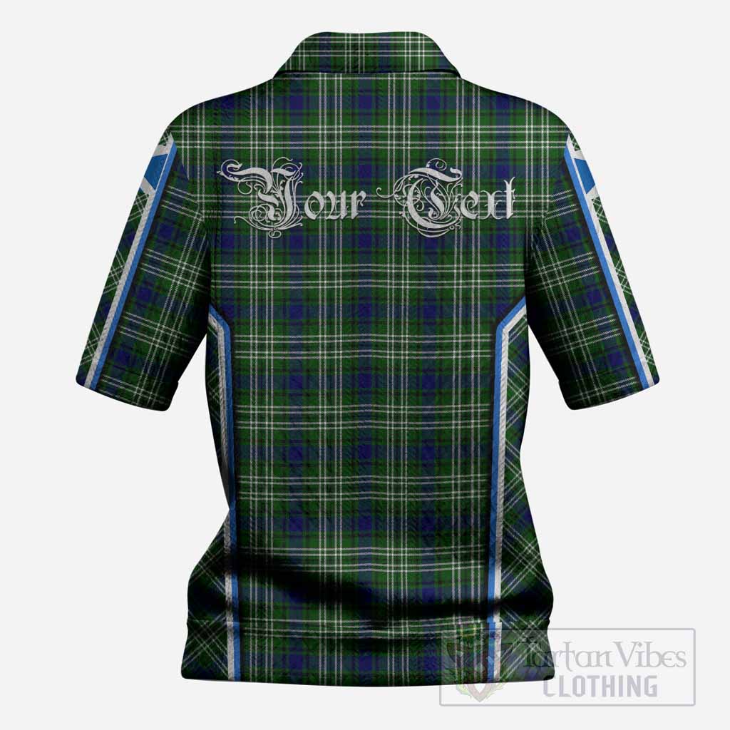 Mow Tartan Crest Women’s Polo Sweater Top Scotland Coat of Arm Flag Style