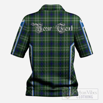 Mow Tartan Crest Women’s Polo Sweater Top Scotland Coat of Arm Flag Style