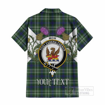 Mow Tartan Family Crest Cotton Hawaiian Shirt Scottish Burns Night Thistle Floral