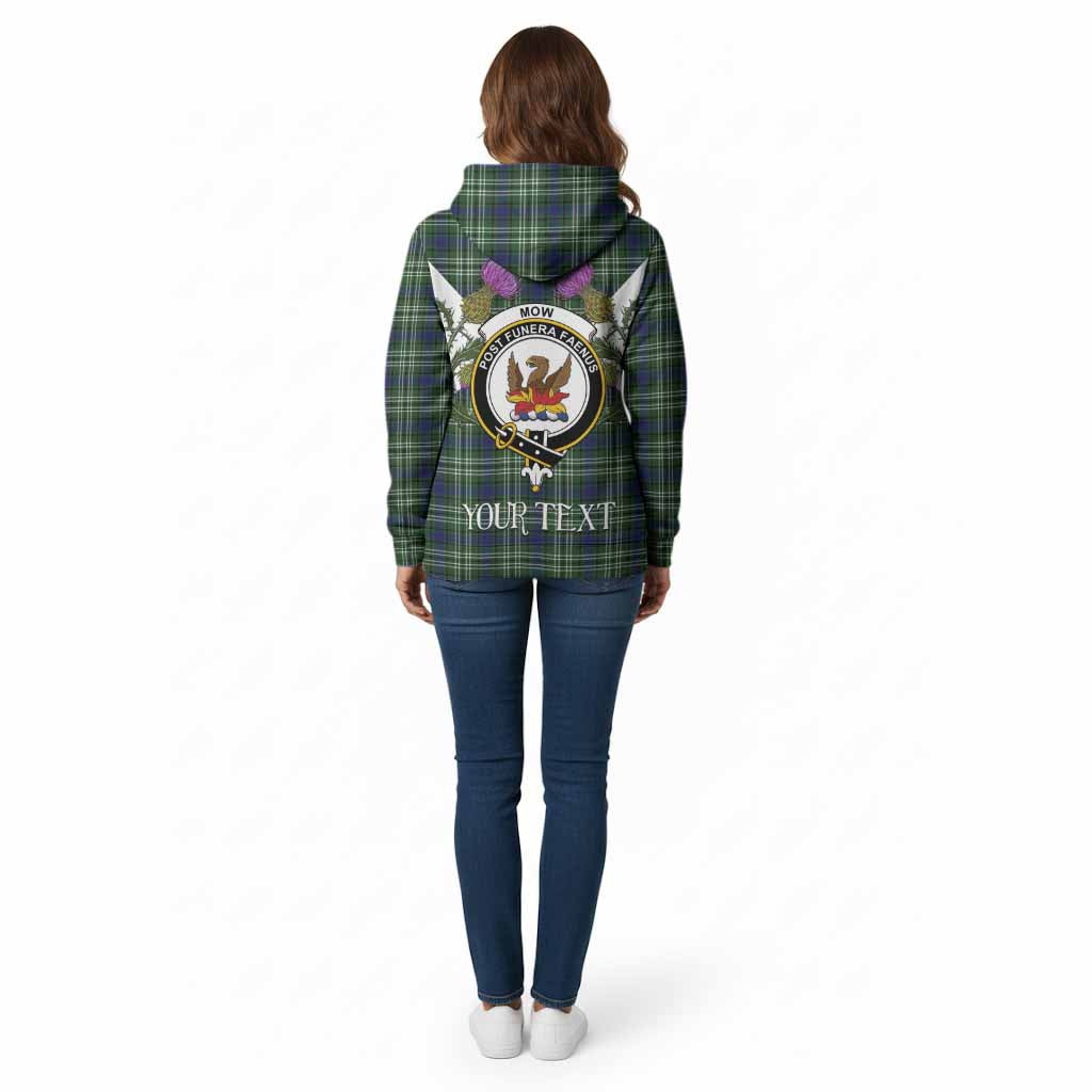 Mow Tartan Family Crest Cotton Hoodie Scottish Burns Night Thistle Floral