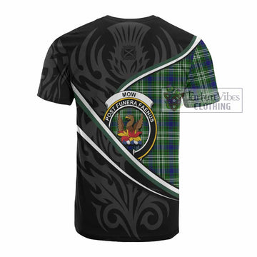 Mow Tartan Family Crest Cotton T-shirt Celtic Scottish Thistle Floral