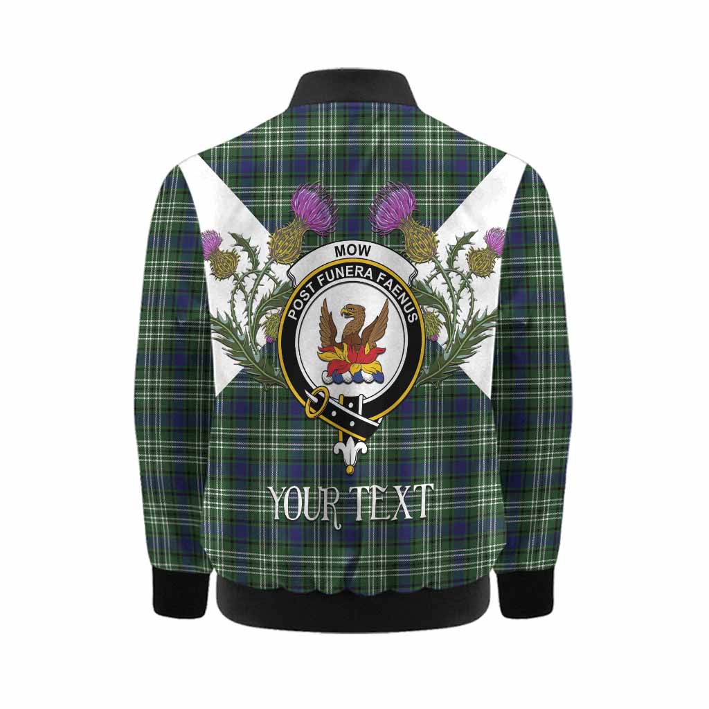 Mow Tartan Family Crest Kid Bomber Jacket Scottish Burns Night Thistle Floral