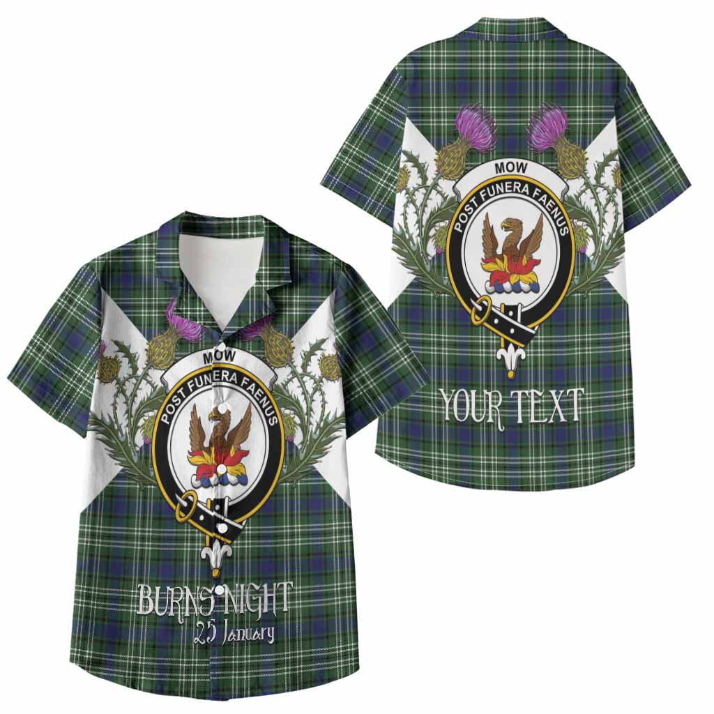 Mow Tartan Family Crest Kid Hawaiian Shirt Scottish Burns Night Thistle Floral