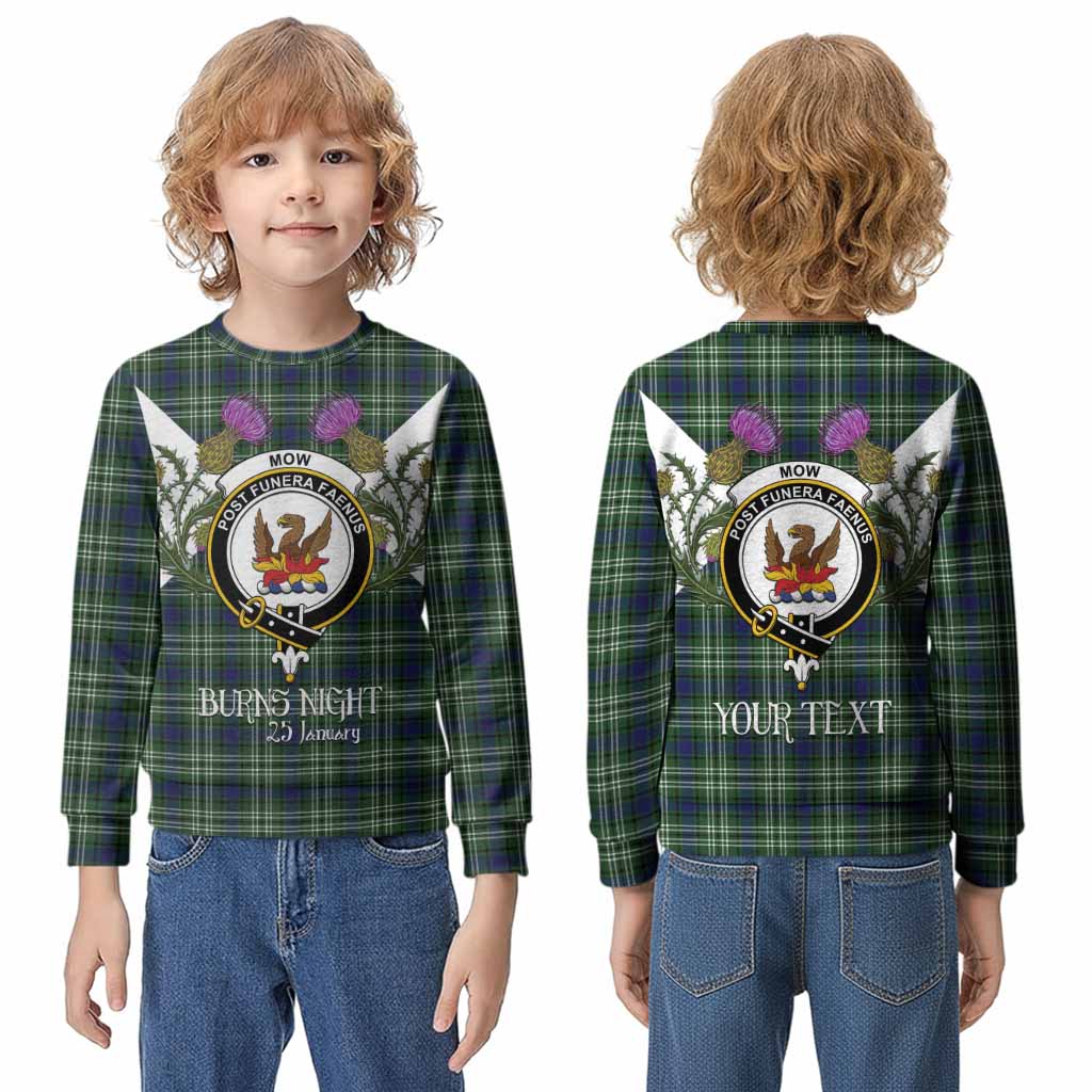 Mow Tartan Family Crest Kid Knitted Sweatshirt Scottish Burns Night Thistle Floral