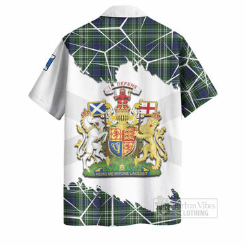 Mow Tartan Hawaiian Shirt with Family Crest and Lion Rampant Grunge Style