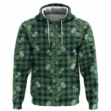 Mow Tartan Hoodie Seamless Scottish Thistle Flowers