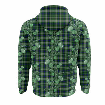 Mow Tartan Hoodie Seamless Scottish Thistle Flowers