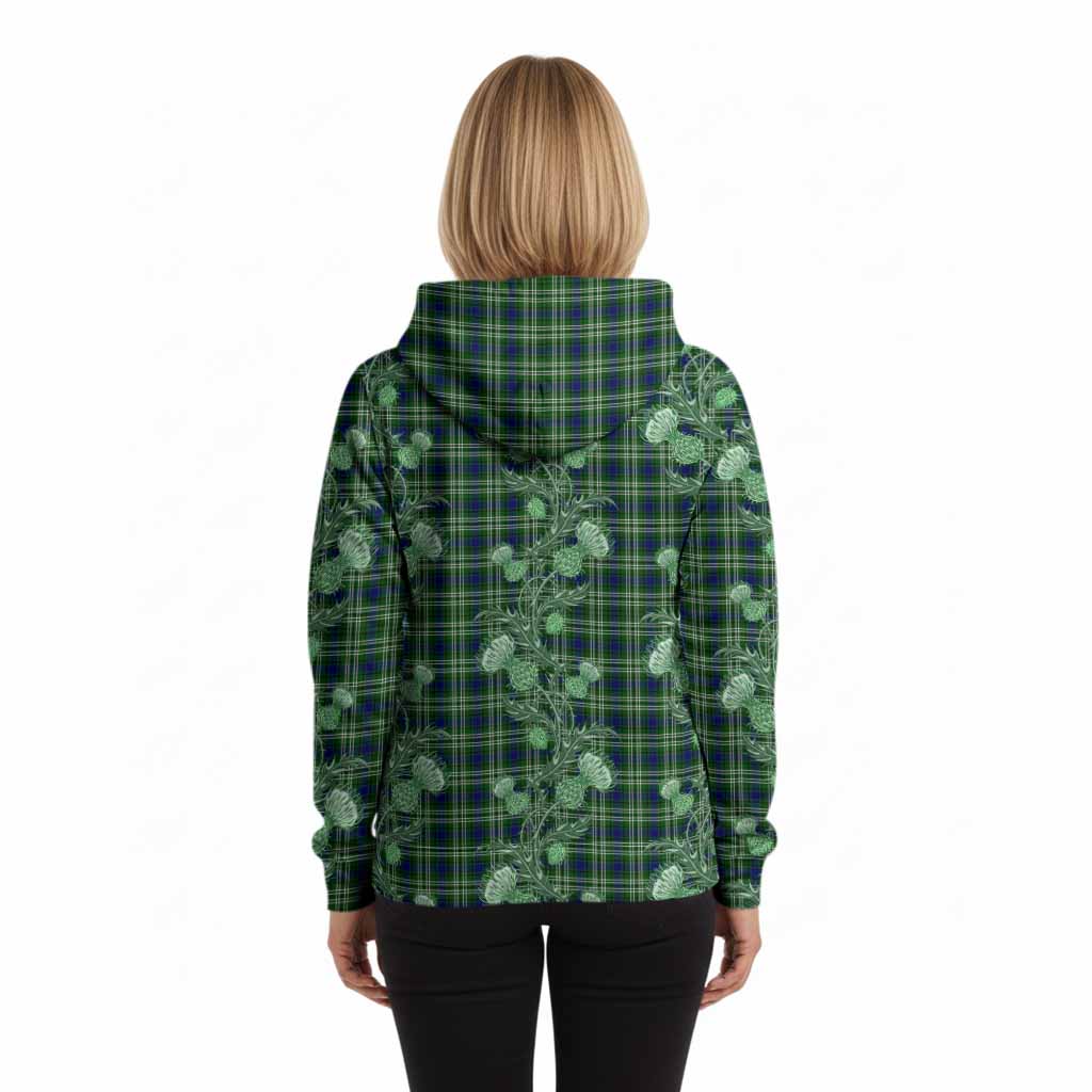 Mow Tartan Hoodie Seamless Scottish Thistle Flowers