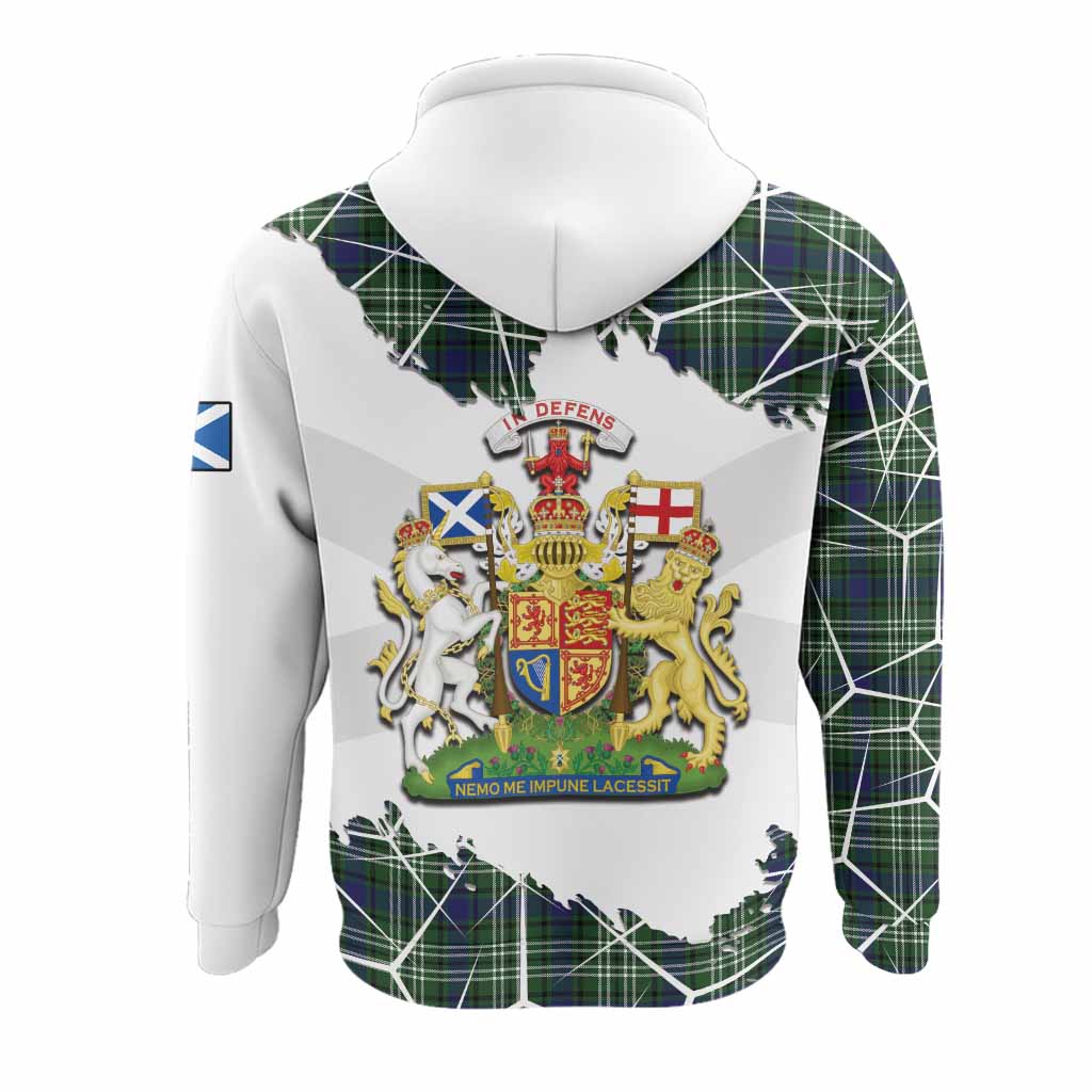 Mow Tartan Hoodie with Family Crest and Lion Rampant Grunge Style