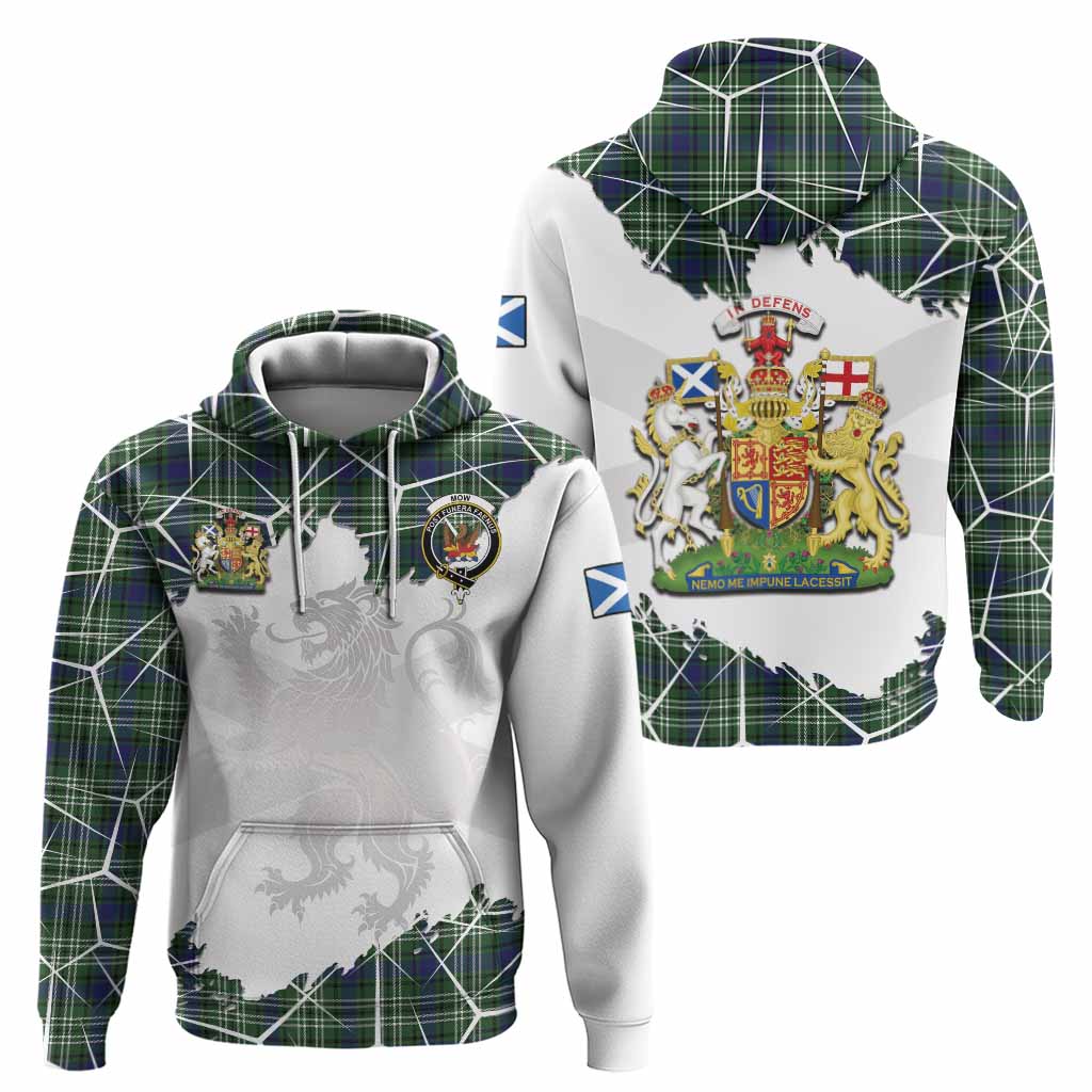 Mow Tartan Hoodie with Family Crest and Lion Rampant Grunge Style