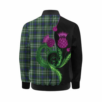 Mow Tartan Kid Bomber Jacket Traditional Scottish Thistle