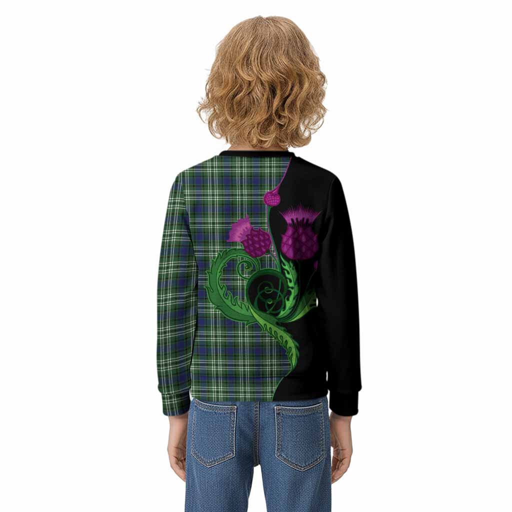 Mow Tartan Kid Knitted Sweatshirt Traditional Scottish Thistle