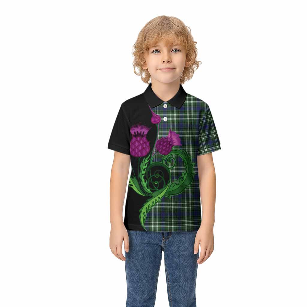 Mow Tartan Kid Polo Shirt Traditional Scottish Thistle