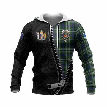 Mow Tartan Knitted Hoodie New Zealand Pattern Unique Zipper Stylized