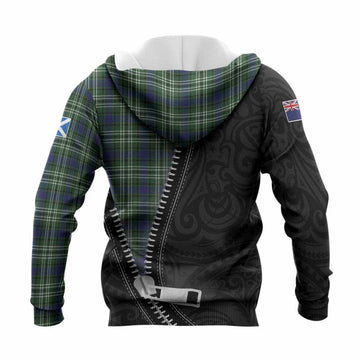 Mow Tartan Knitted Hoodie New Zealand Pattern Unique Zipper Stylized