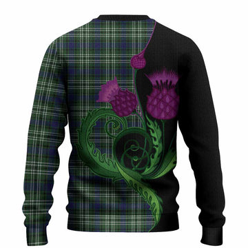 Mow Tartan Knitted Sweater Traditional Scottish Thistle