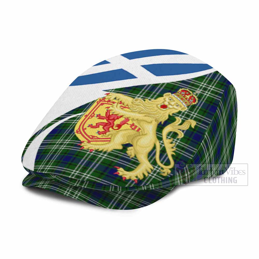 Mow Tartan Lion Rampant Flat Cap, Jeff Cap Classic Scottish Style