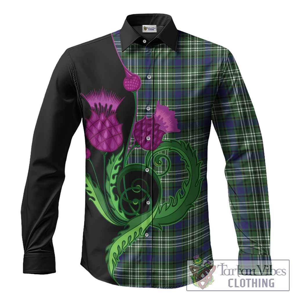 Mow Tartan Long Sleeve Button Shirts Traditional Scottish Thistle