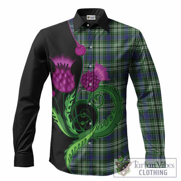 Mow Tartan Long Sleeve Button Shirts Traditional Scottish Thistle